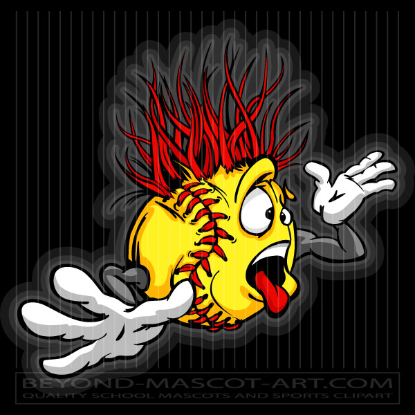 Softball Cartoon Cartoon Vector Softball Image