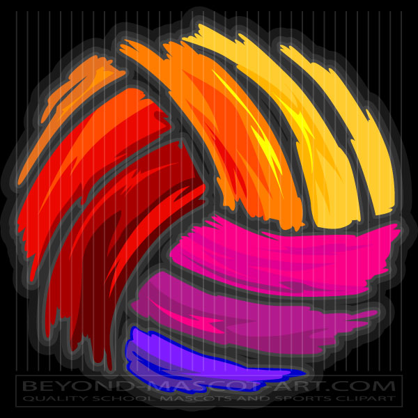 Colored Volleyball Clip Art Graphic Vector Volleyball Image