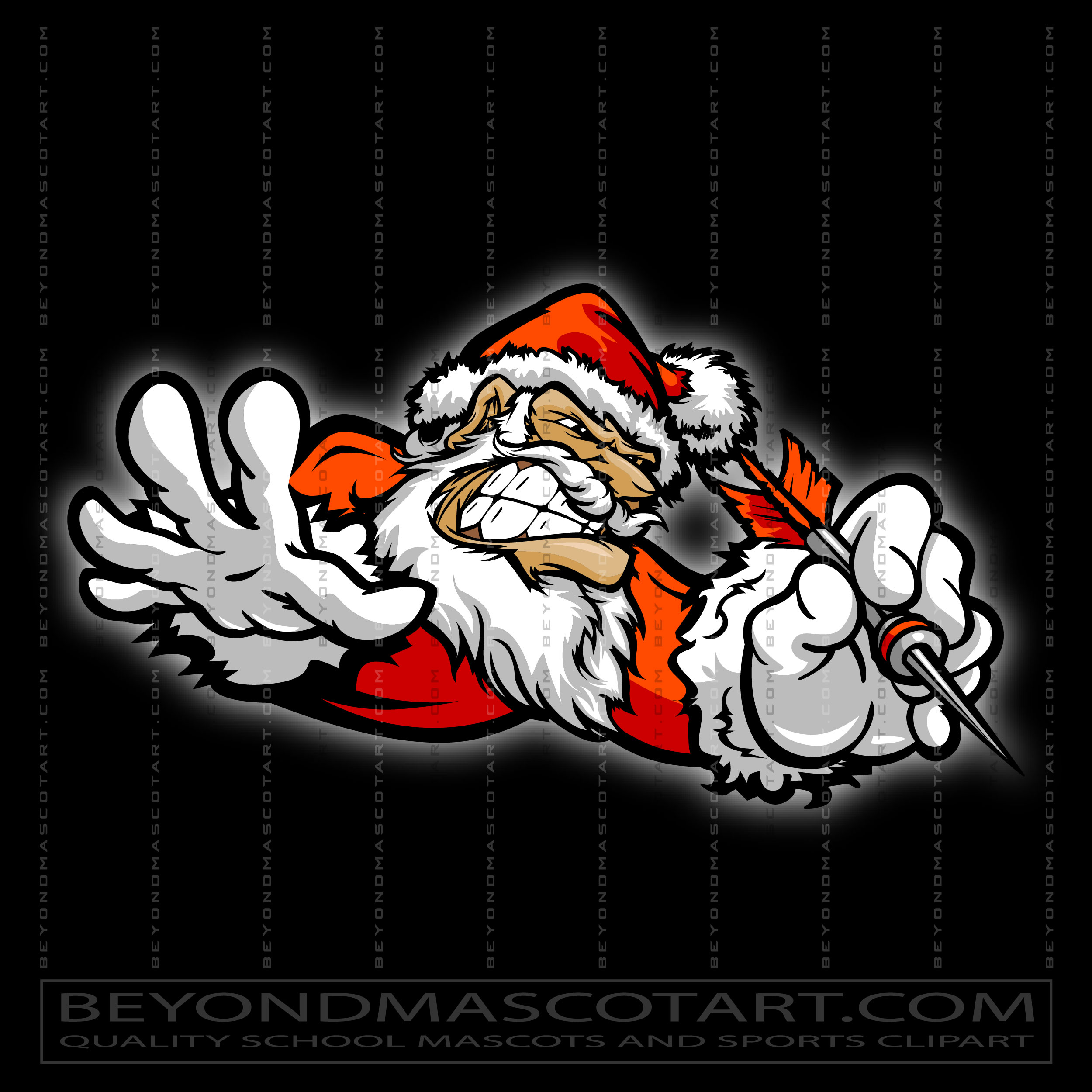 Santa Claus Throwing Darts Vector Format AI EPS PNG