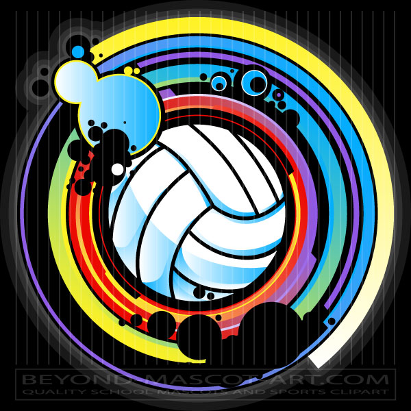 Bright Volleyball Artwork Graphic Vector Image
