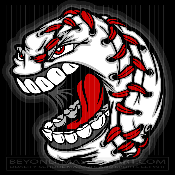 Angry Baseball Cartoon Face | Cartoon Baseball Clip Art Image