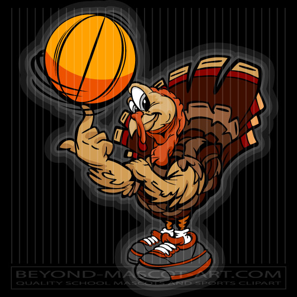 Thanksgiving Basketball Clipart Cartoon Vector Basketball Image