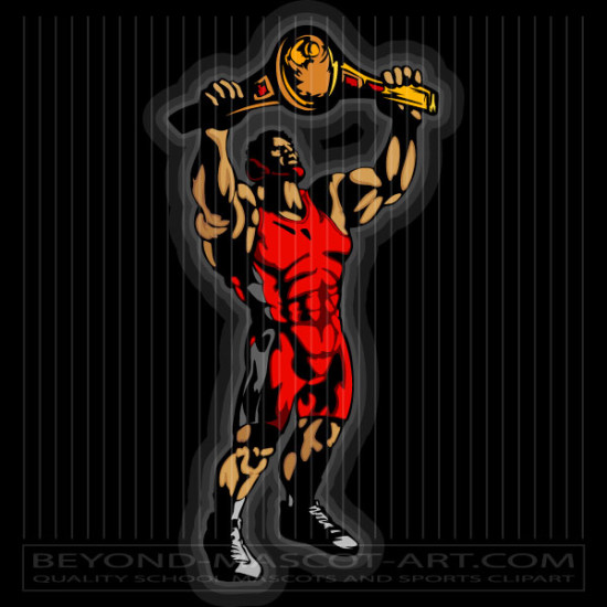 Wrestling Victory Clip Art Graphic Vector Wrestler Image