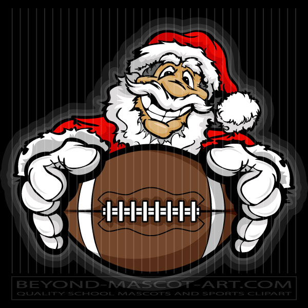 Christmas Football Cartoon Graphic Vector Football Image EPS JPG