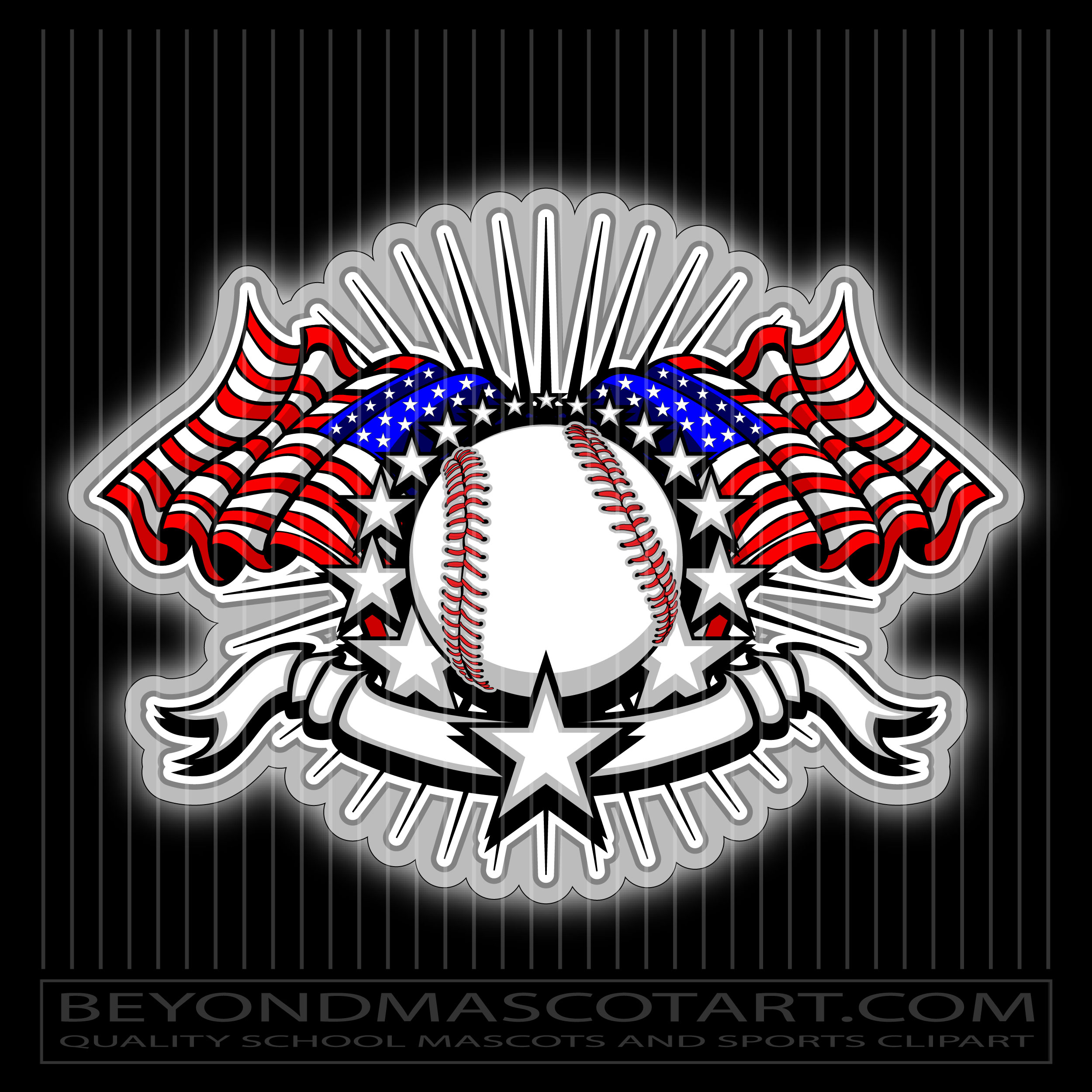 Independence Day Baseball | Vector Format | AI EPS JPG PNG