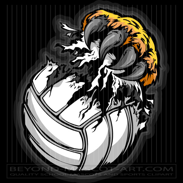 Jaguar Volleyball Clipart Graphic Vector Volleyball Image