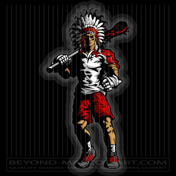 Lacrosse Indian Chief - Vector Clipart Indian Chief