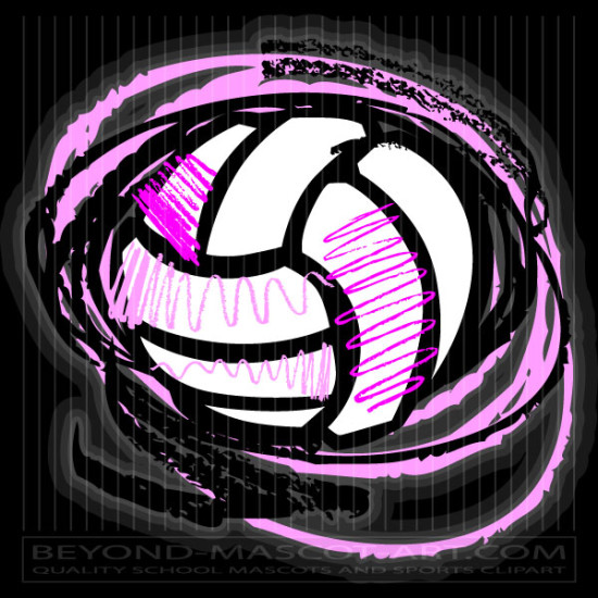 Distressed Volleyball Clip Art Graphic Vector Volleyball Image