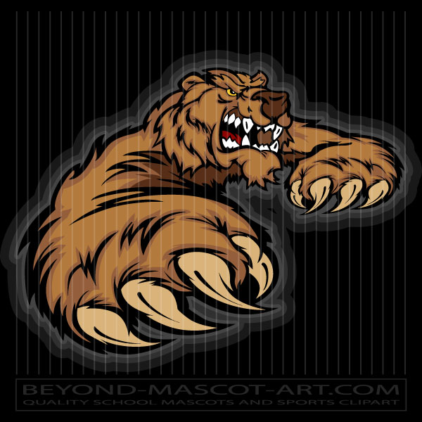 Bear Mascot Art Cartoon Vector Grizzly Bear Image