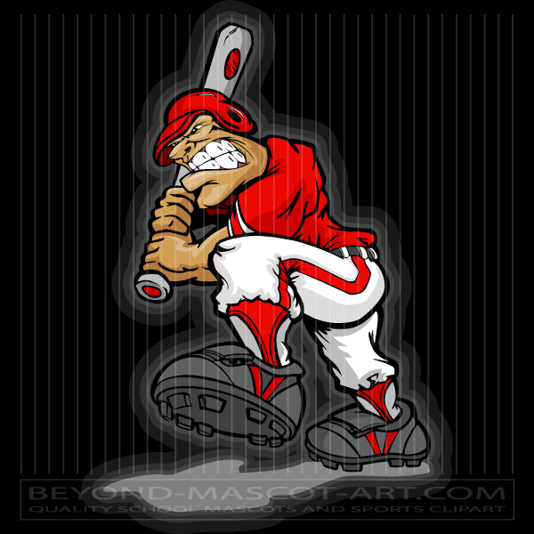 Mad Baseball Player Cartoon Vector Baseball Image