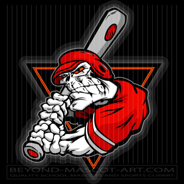 Skeleton With Baseball Bat Cartoon Vector Baseball Image