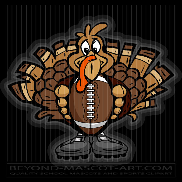 Turkey Holding Football Cartoon Vector Football Image