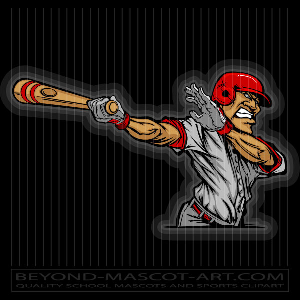 Baseball Hitter Clipart Cartoon Vector Baseball Image