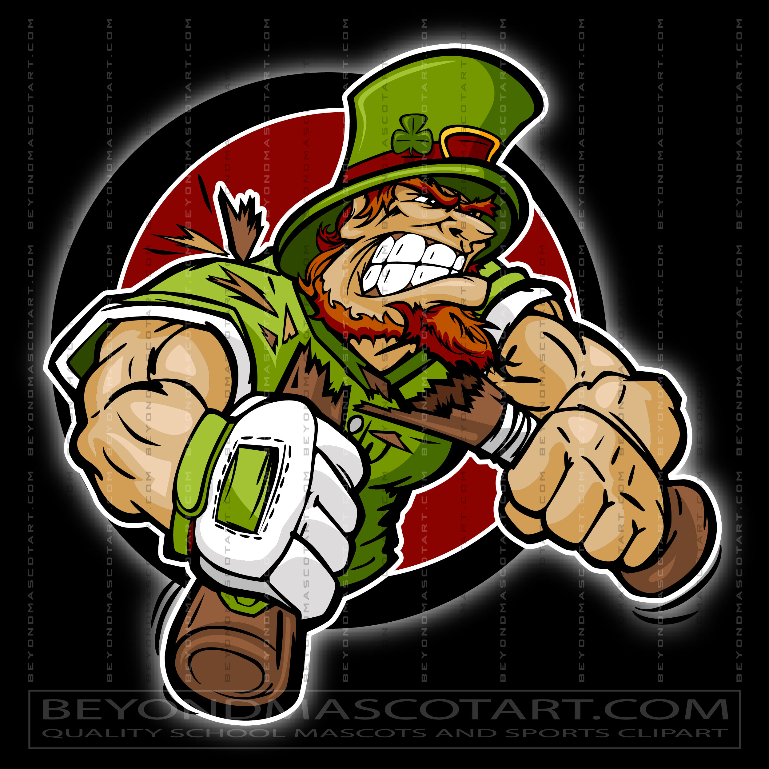 St Patricks Baseball Leprechaun, Vector Clipart Images