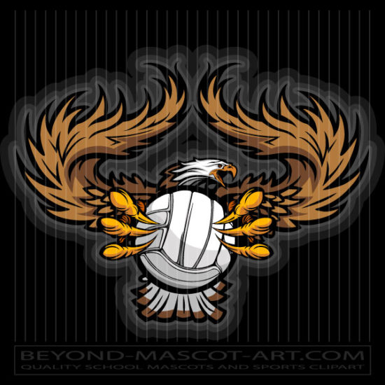 Eagles Volleyball Design Logo Vector Volleyball Image