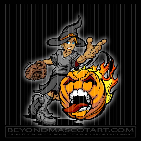 Halloween Fastpitch Softball Vector Softball Image EPS JPG AI PNG