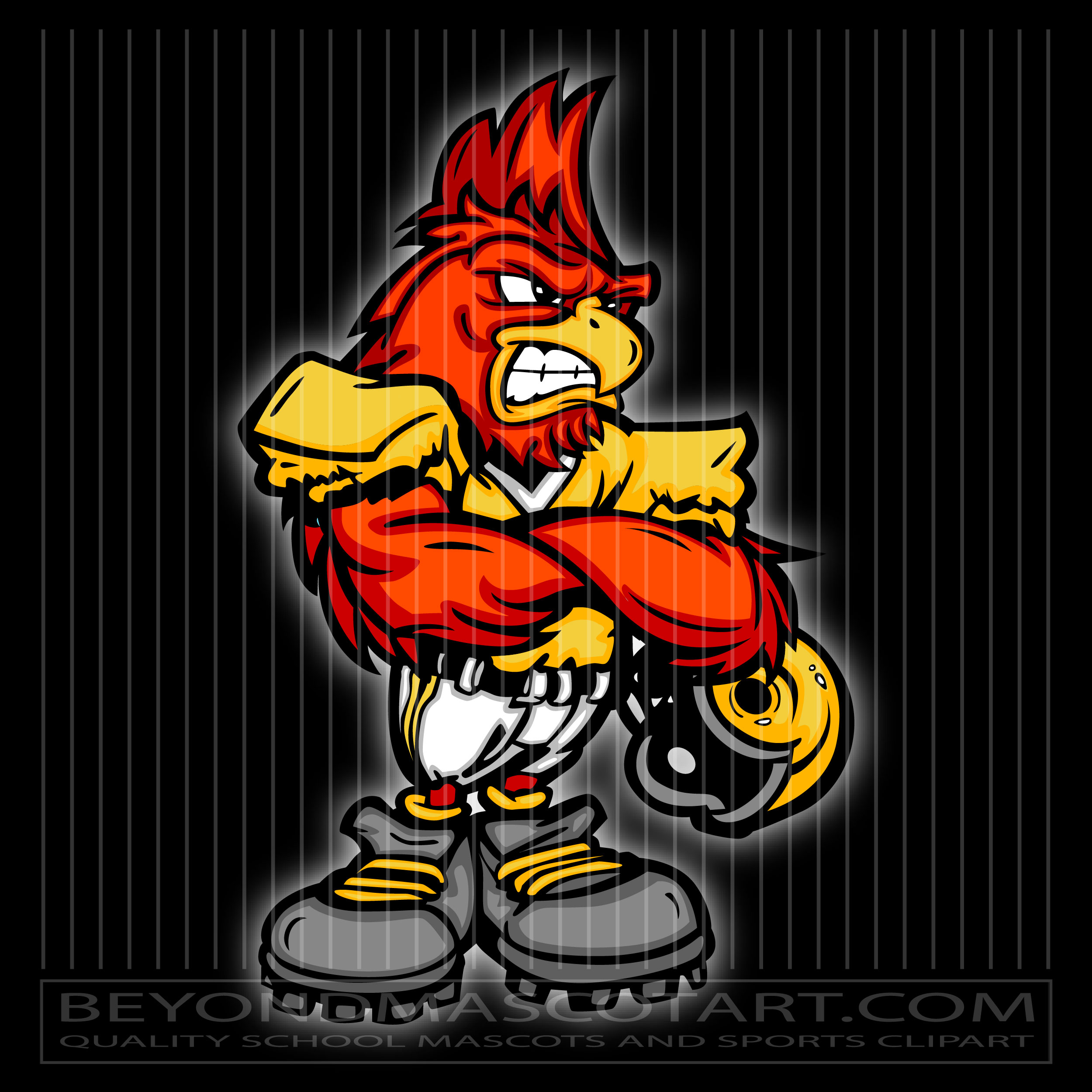 Vector Cardinal Football Mascot - TeamLogoStyle