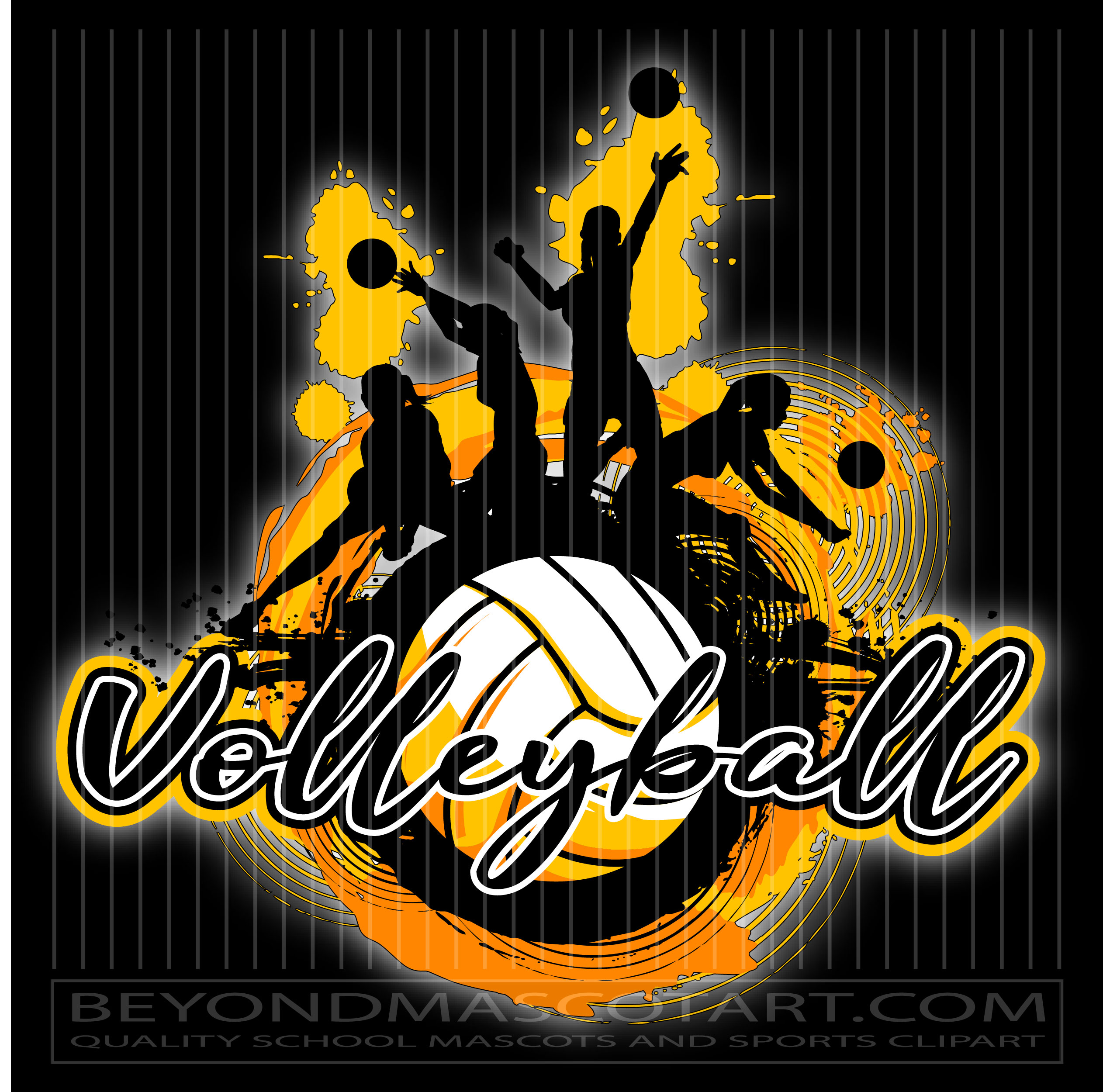 Volleyball Silhouettes | Vector Format | AI EPS JPG PNG