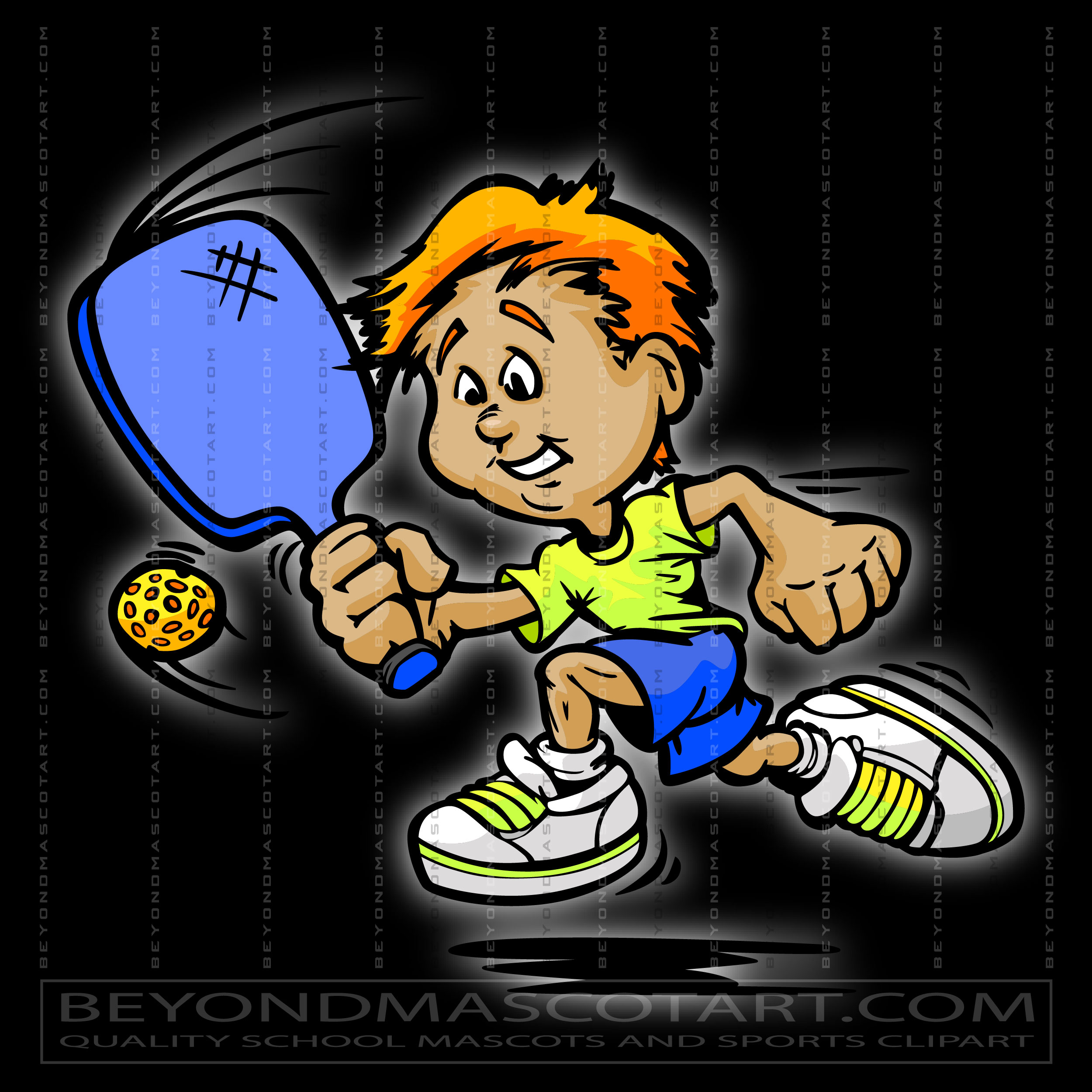 Pickleball Player Cartoon Vector Format AI EPS JPG PNG