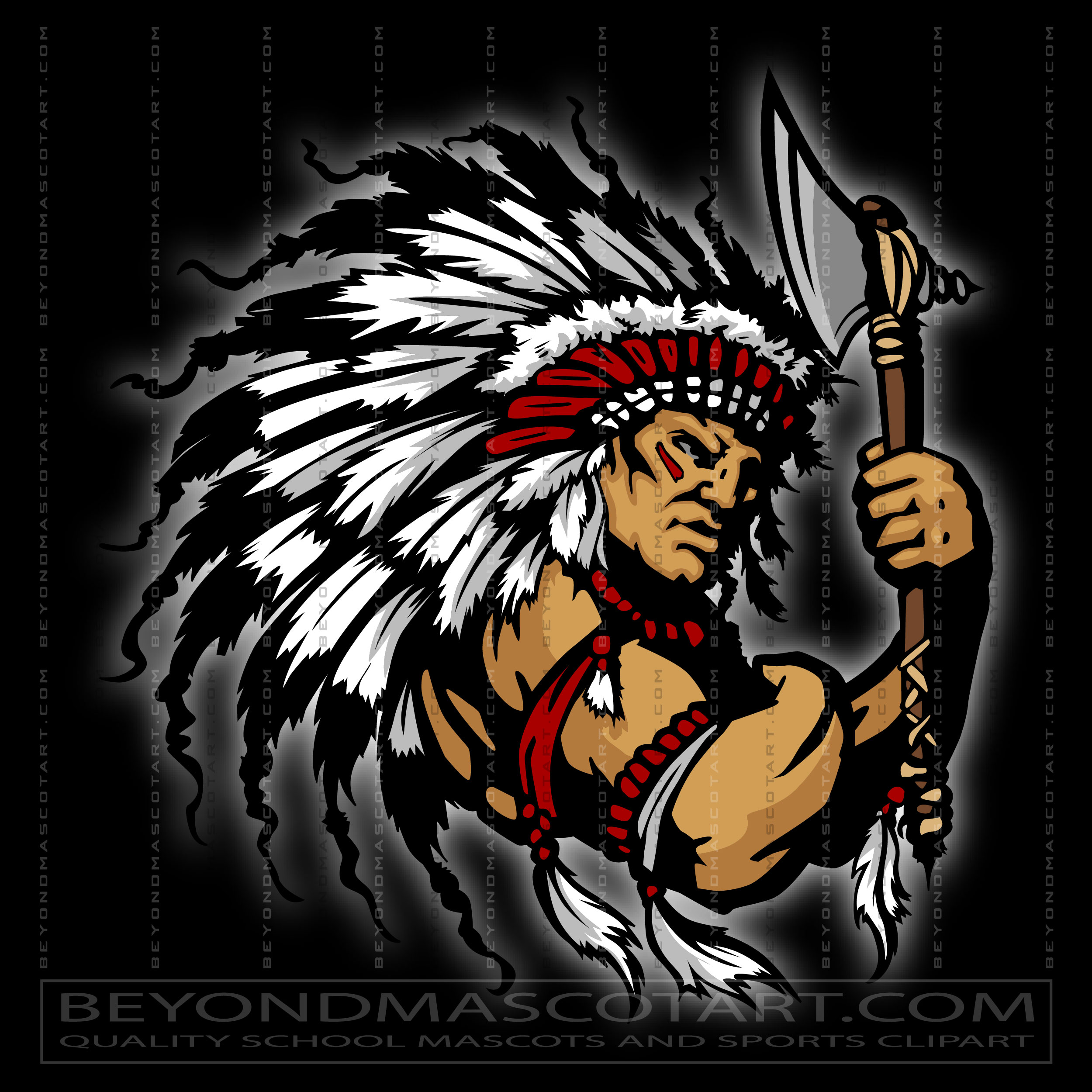 indian warrior logo clip art