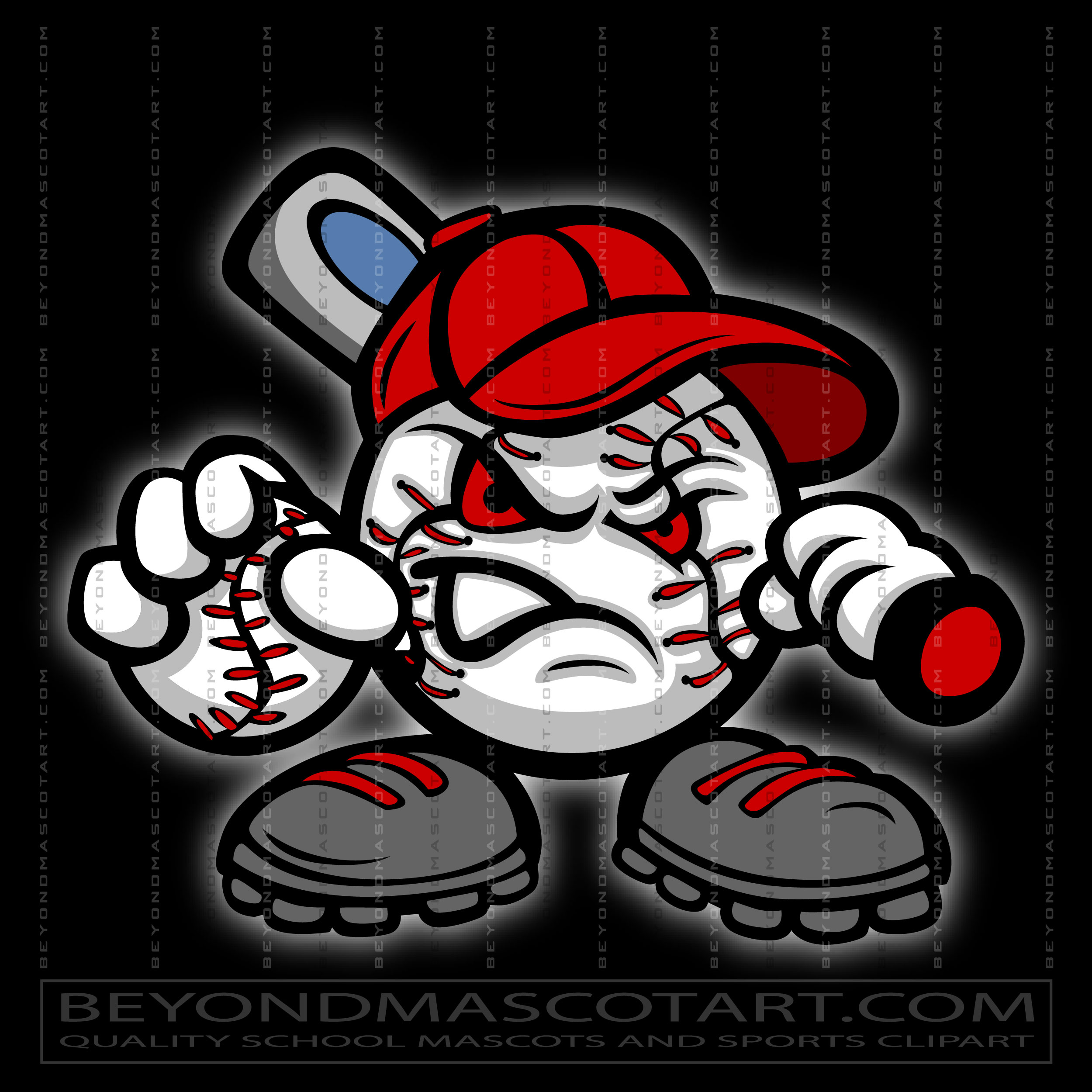 Baseball Cartoon Logo | Vector Format | AI EPS JPG PNG